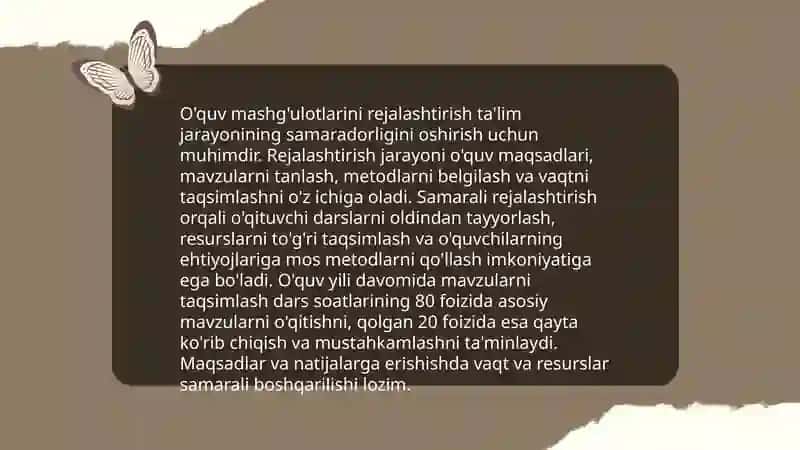 O'quv mashg'ulotlarini rejalashtirish 3