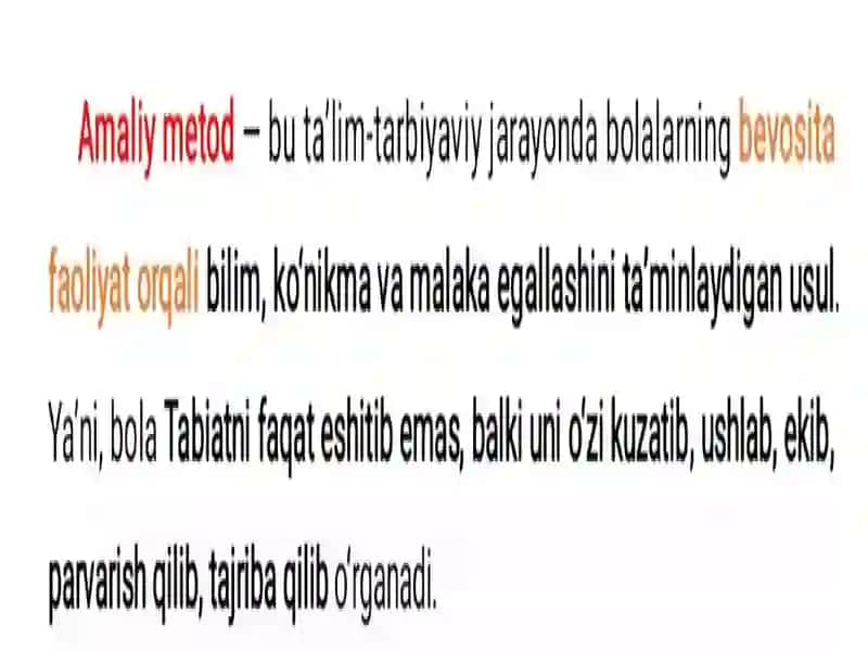 Maktabgacha yoshdagi bolalarni tabiat bilan tanishtirishda amaliy metod 3