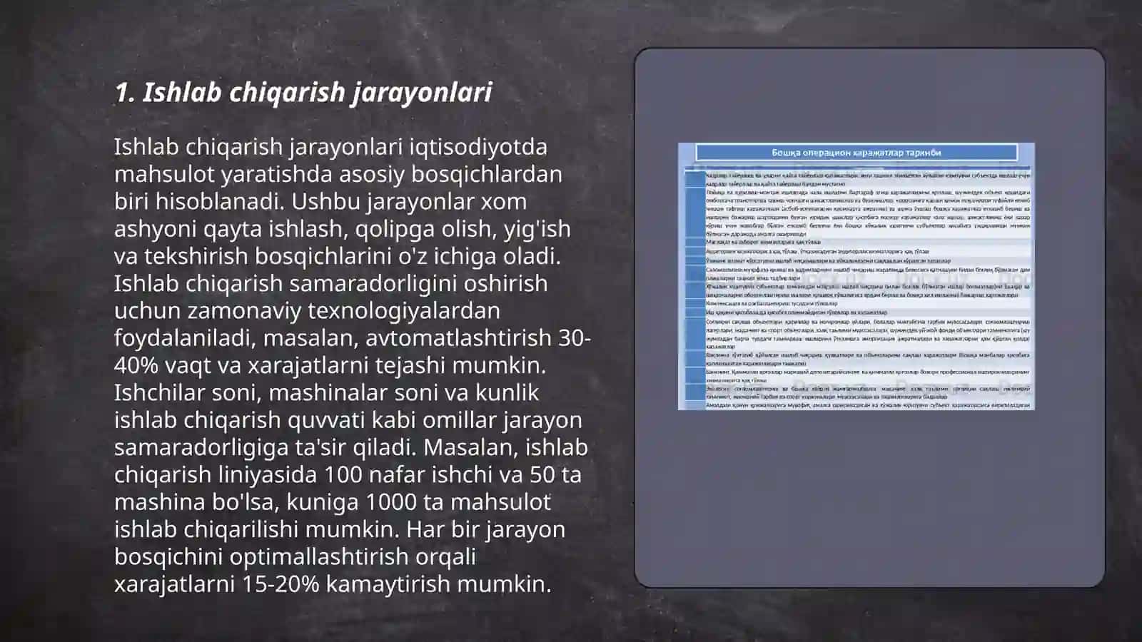 Ishlab chiqarish va xarajatlar 3