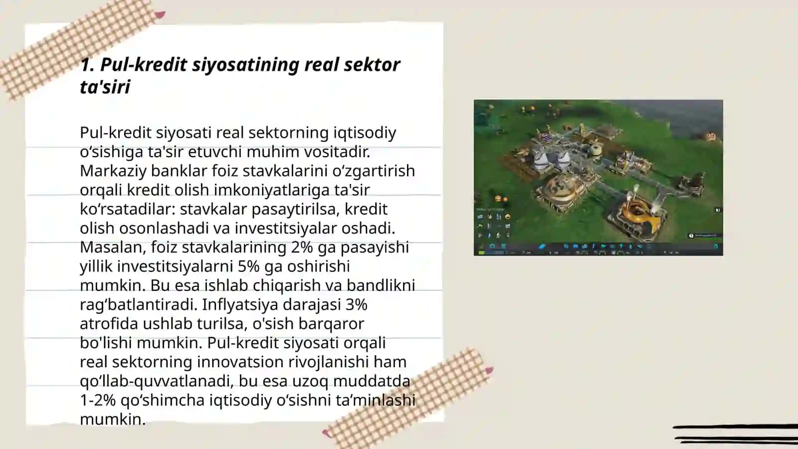 Dinamik makroiqtisodiy tahlilda real sektor 3