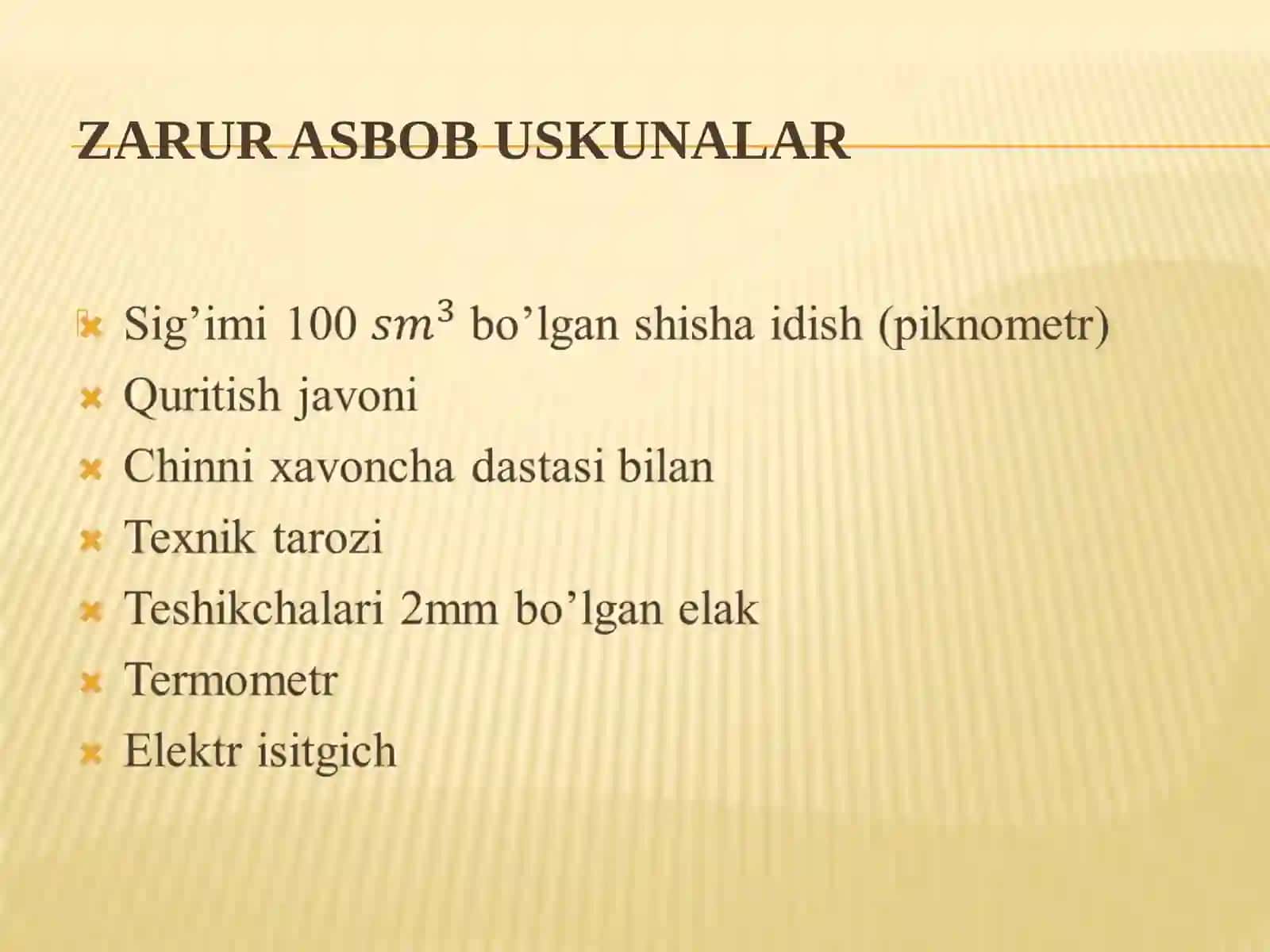 1-tajribaishi Grunt zarra chalarining zichligini va solishtirmani o'g'irligini aniqlash 3