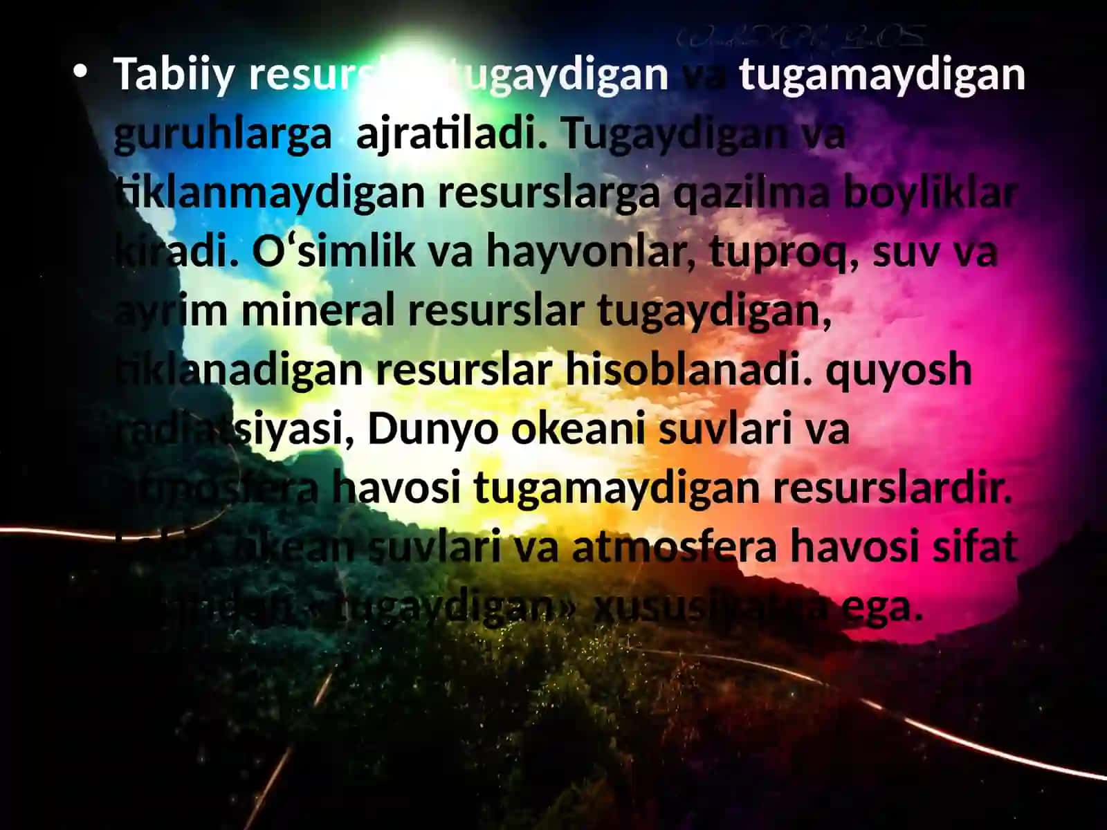 Tabiiy resurslar klassifikatsiyasi va ularning mohiyati 3