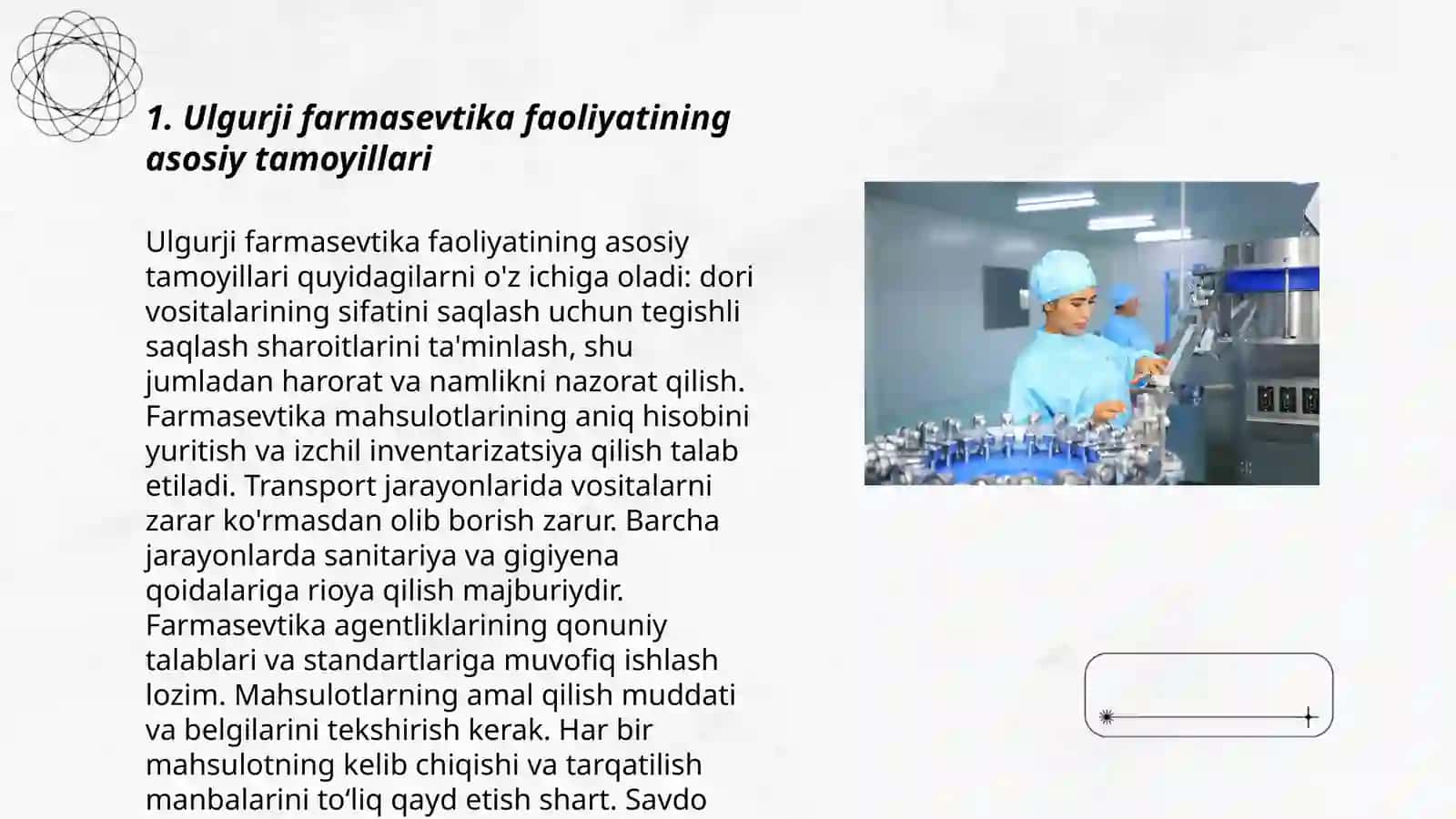 Ulgurji farmasevtika faoliyat dorixona omborxonalarda tovarlar harakati tashkil qilish 3