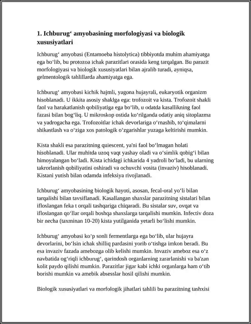 TIBBIY GELMENTALOGIYA ICHAK PARAZITLARI: ICHBURUGʻ AMYOBASI ICHAK BALANTIDIYASI 3