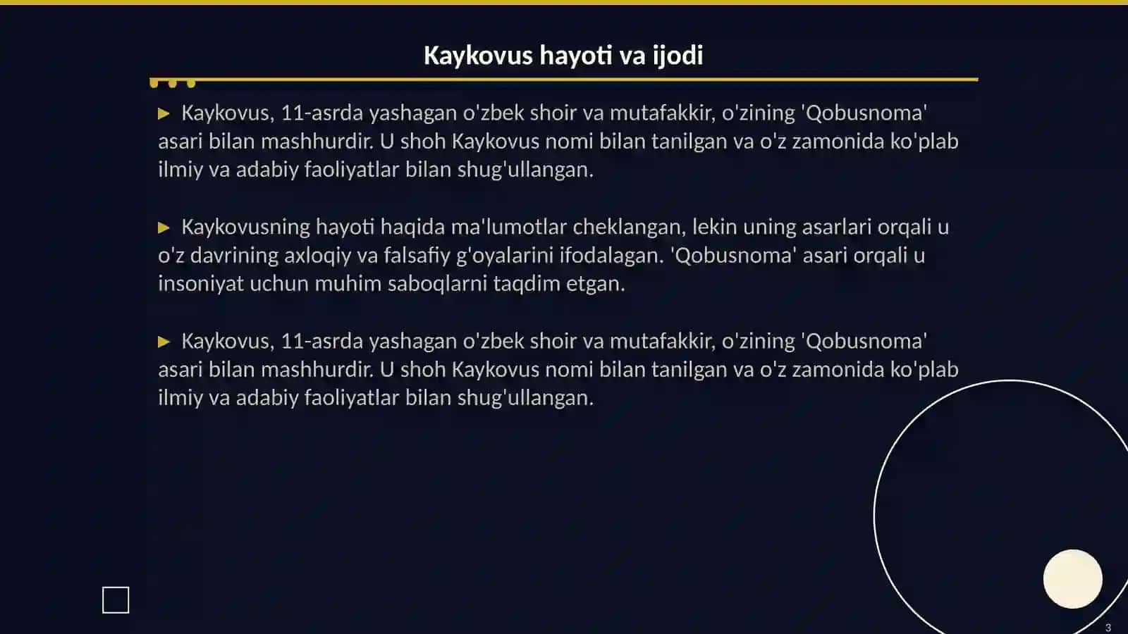 Kaykovus "Qobusnoma" kitob taqdimoti 4 "B" - sinf 3
