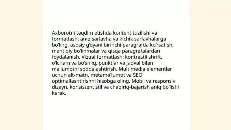 Media makonda axborotni taqdim etish 3