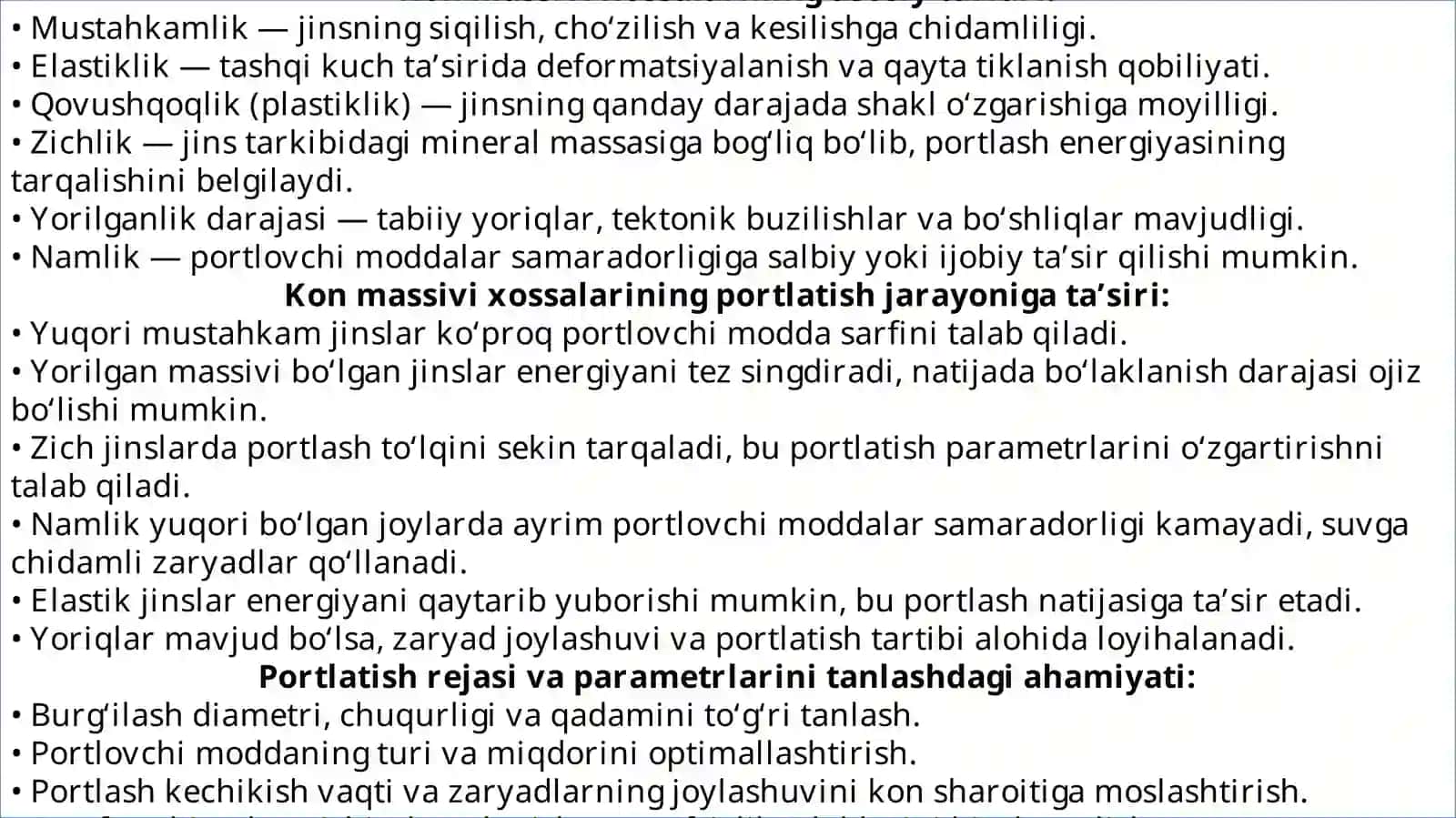 Burg‘ilash-portlatish ishlari va ularni loyihalash 3