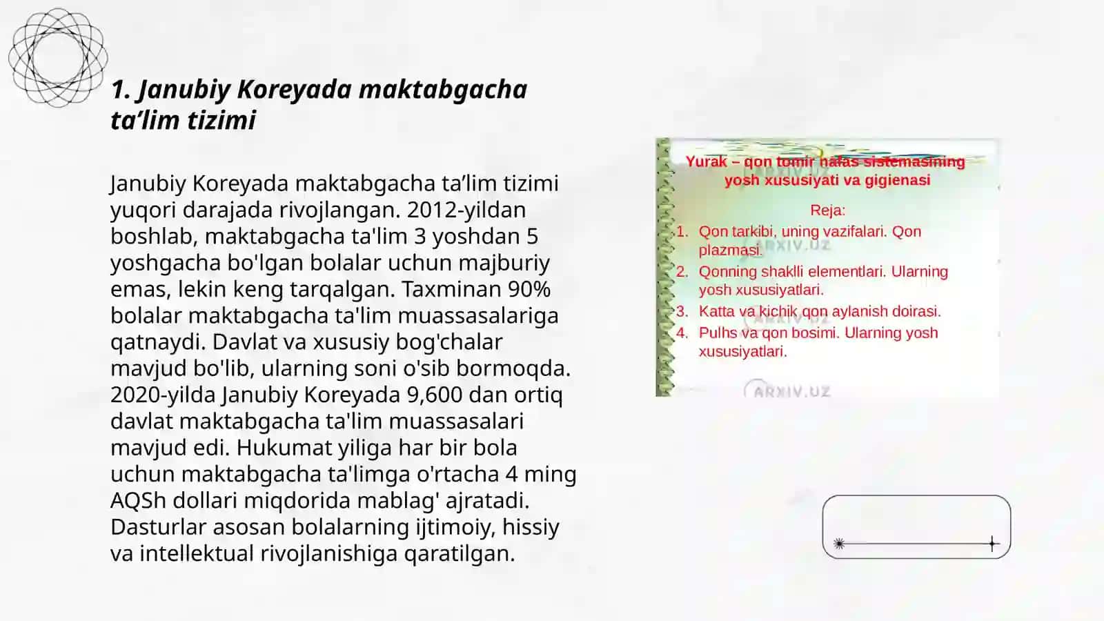 Janubiy Koreyada maktabgacha ta’lim tizimi 3