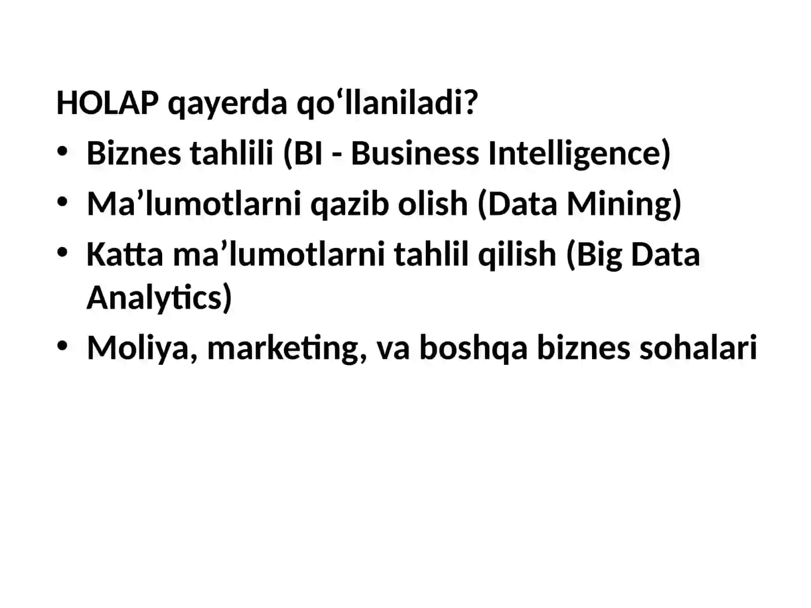 HOLAP texnologiyalari 3
