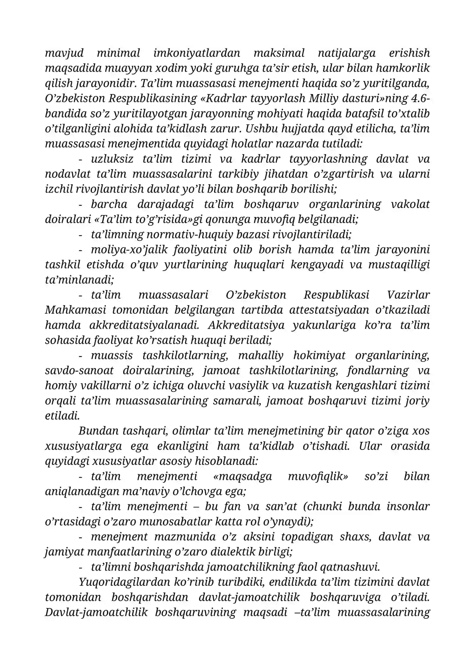 O’ZBEKISTON RESPUBLIKASI TA’LIM MUASSASASI MENEJMENTI 3