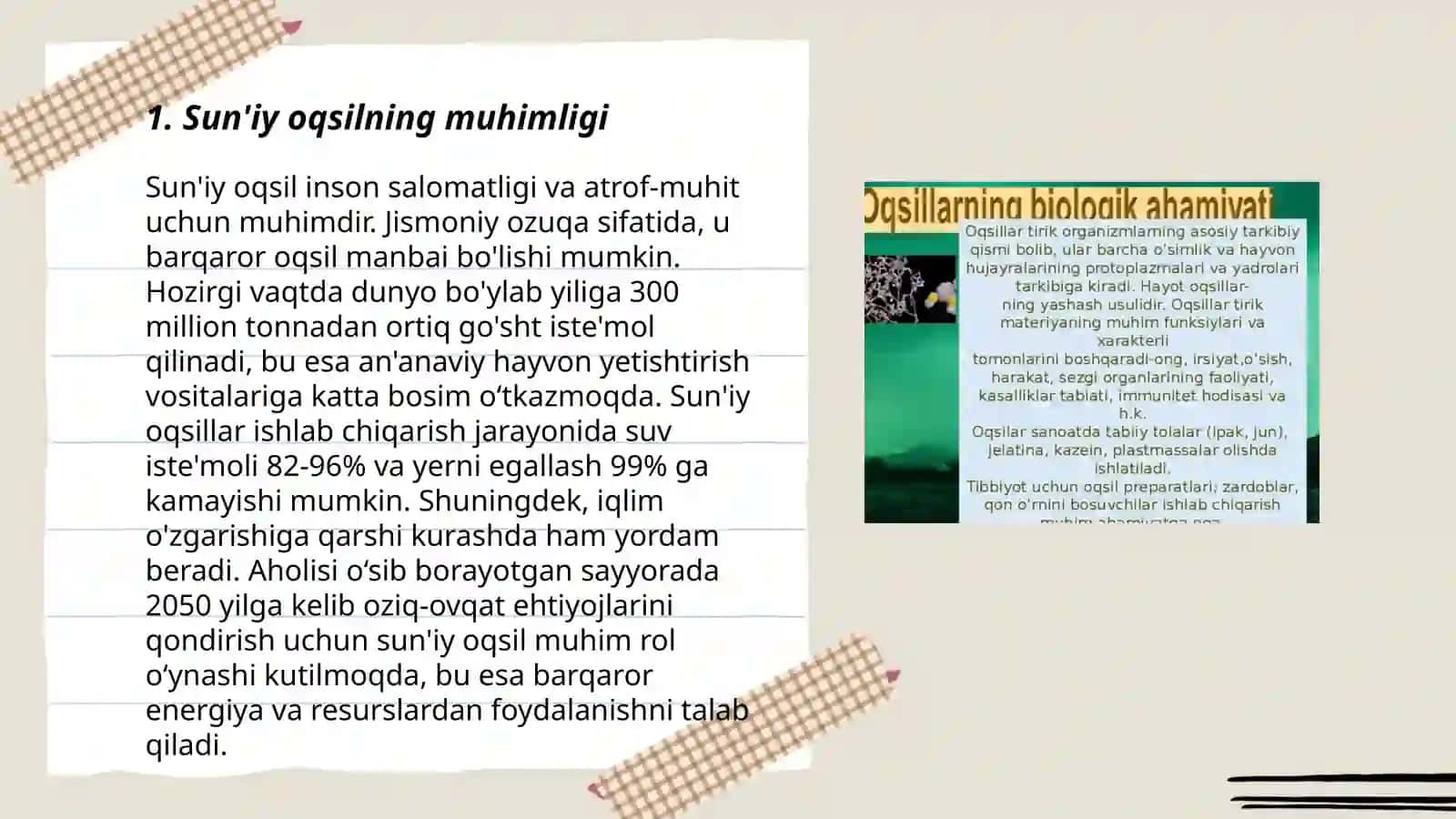Sun'iy oqsil ozuqa moddalarining ishlab chiqarilishi va kelgusidagi imkoniyatlar 3
