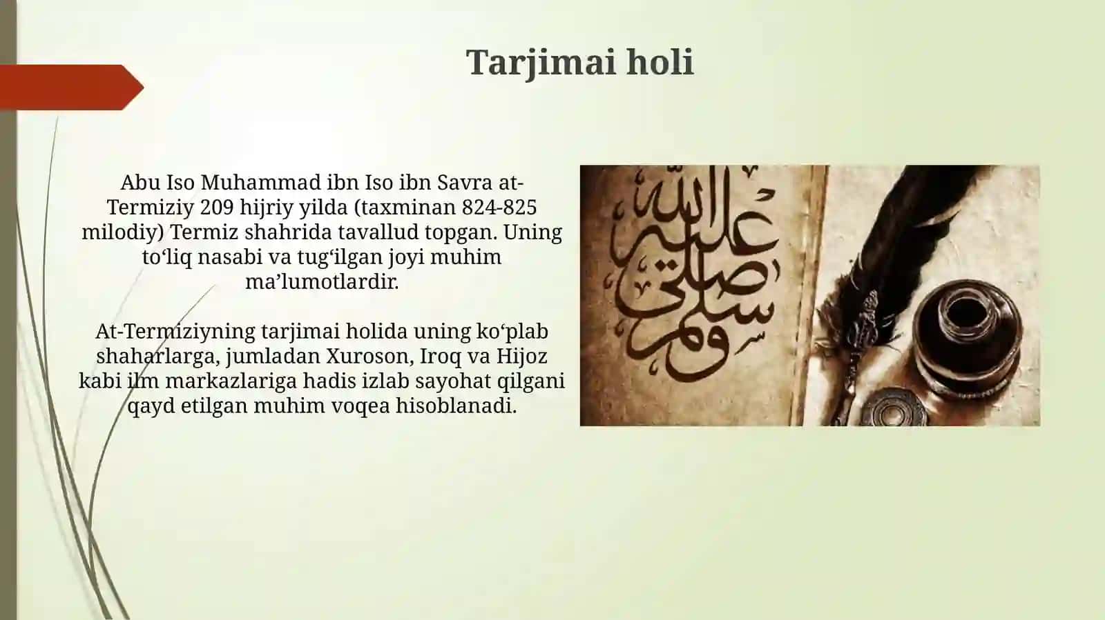 Al-Tirmiziyning tarjimai holi va ilmiy faoliyati 3