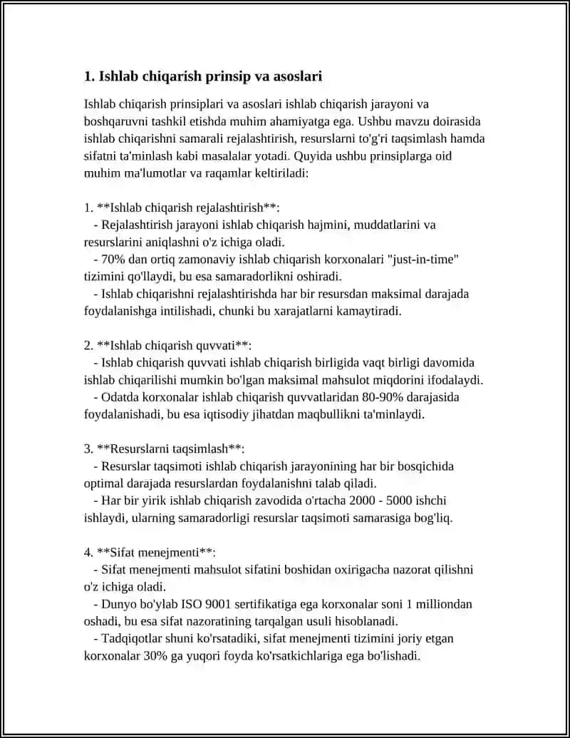 Ishlab chiqarish jarayoni va uning mazmuni 3