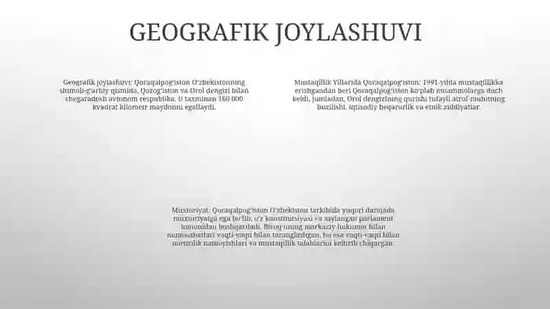 Mustaqillik Yillarida Qoraqalpog'Iston 3