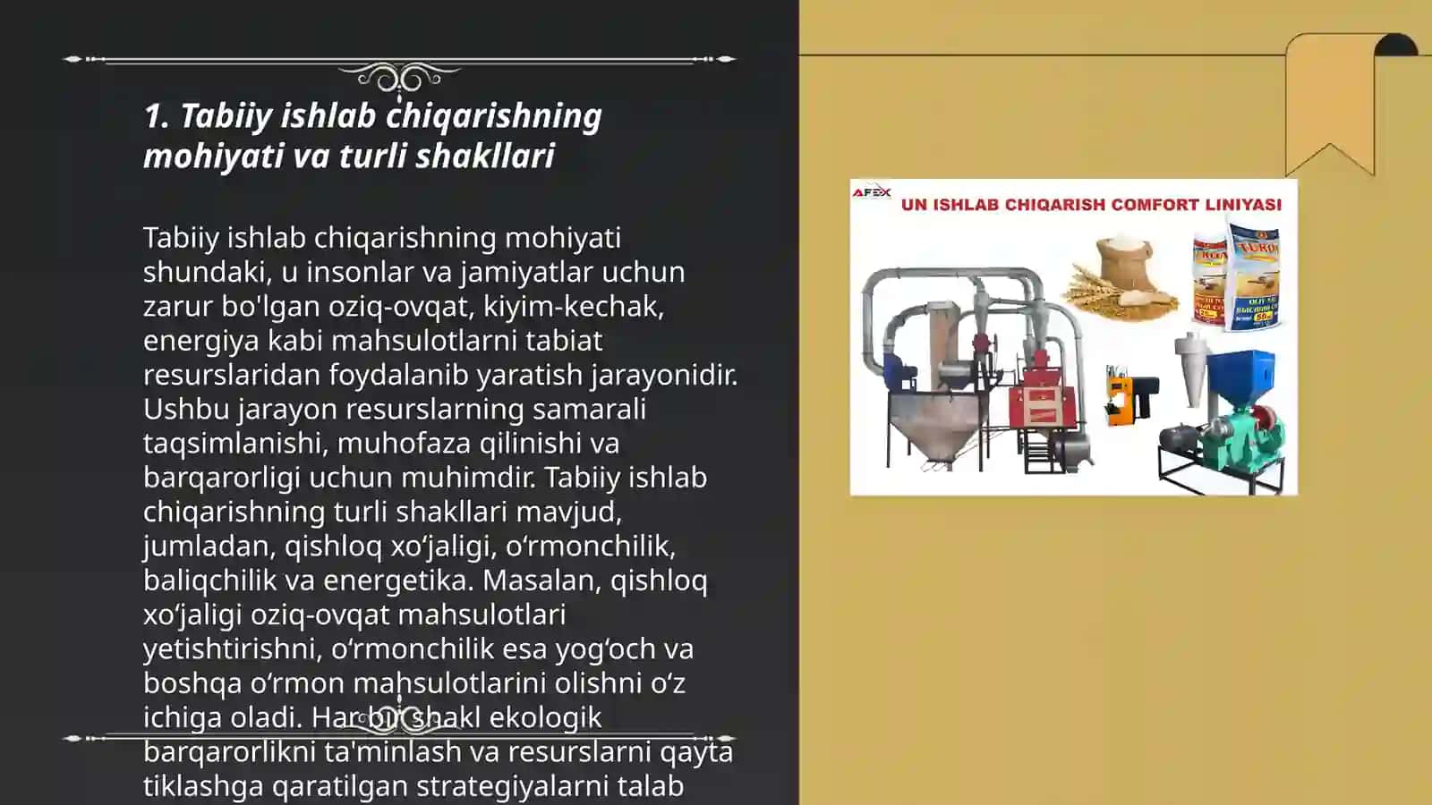 Tabiiy ishlab chiqarishning mohiyati va turli shakllari 3