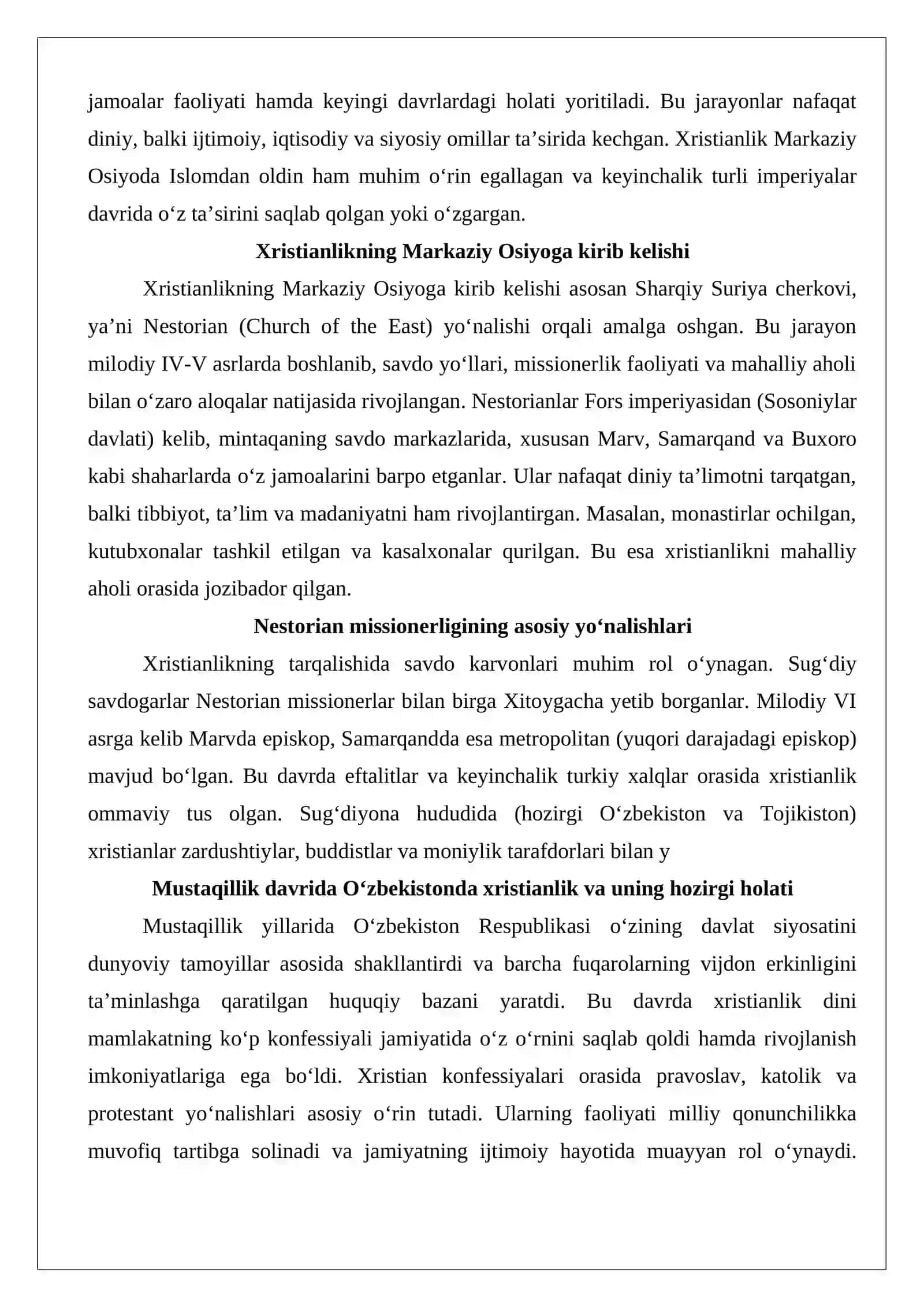 O‘zbekistonda xristian dinining tarixi va hozirgi zamon, Xristian dinida inson tarbiyasiga oid g‘oyalarning ijtimoiy ahamiyati 3