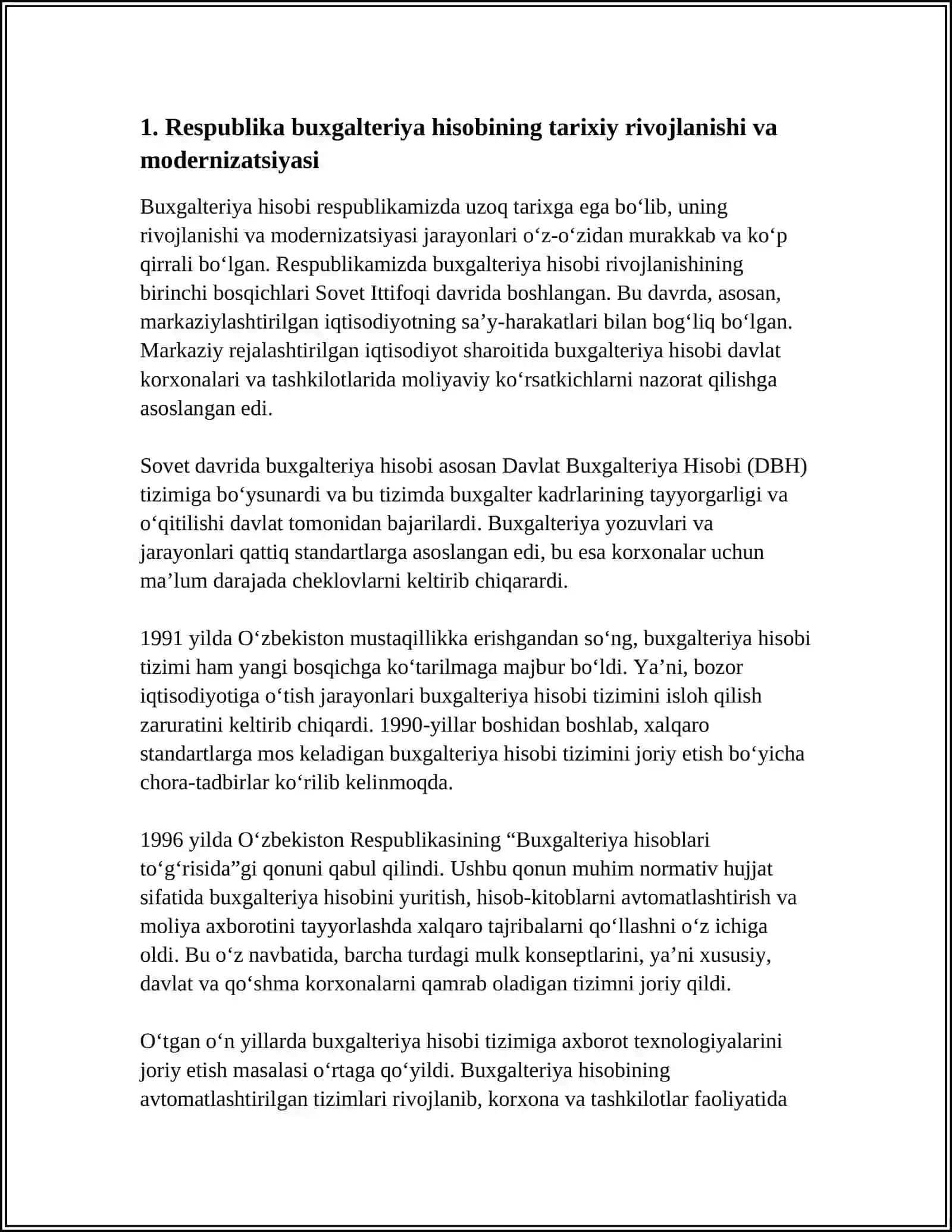 Buxgalteriya Hisobining Respublikamizda Rivojlanish Yo'nalishlari 3