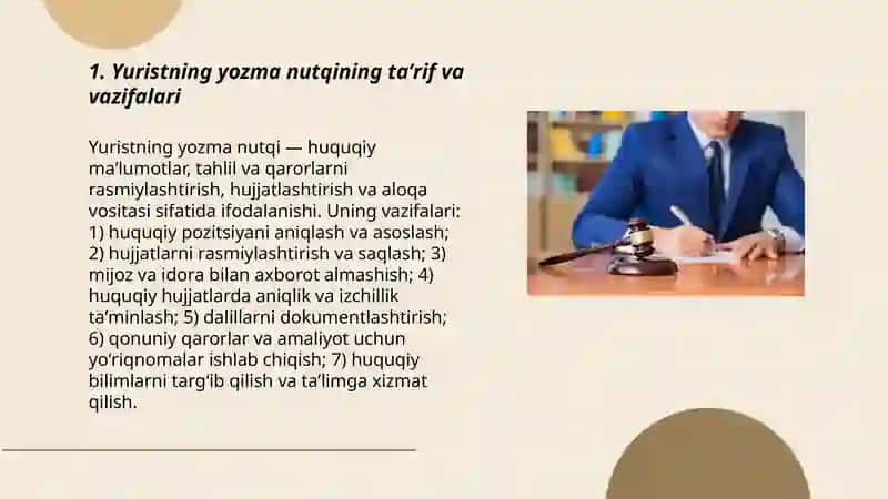 Yuristning yozma nutqi va oʻziga xos xususyatlari 3