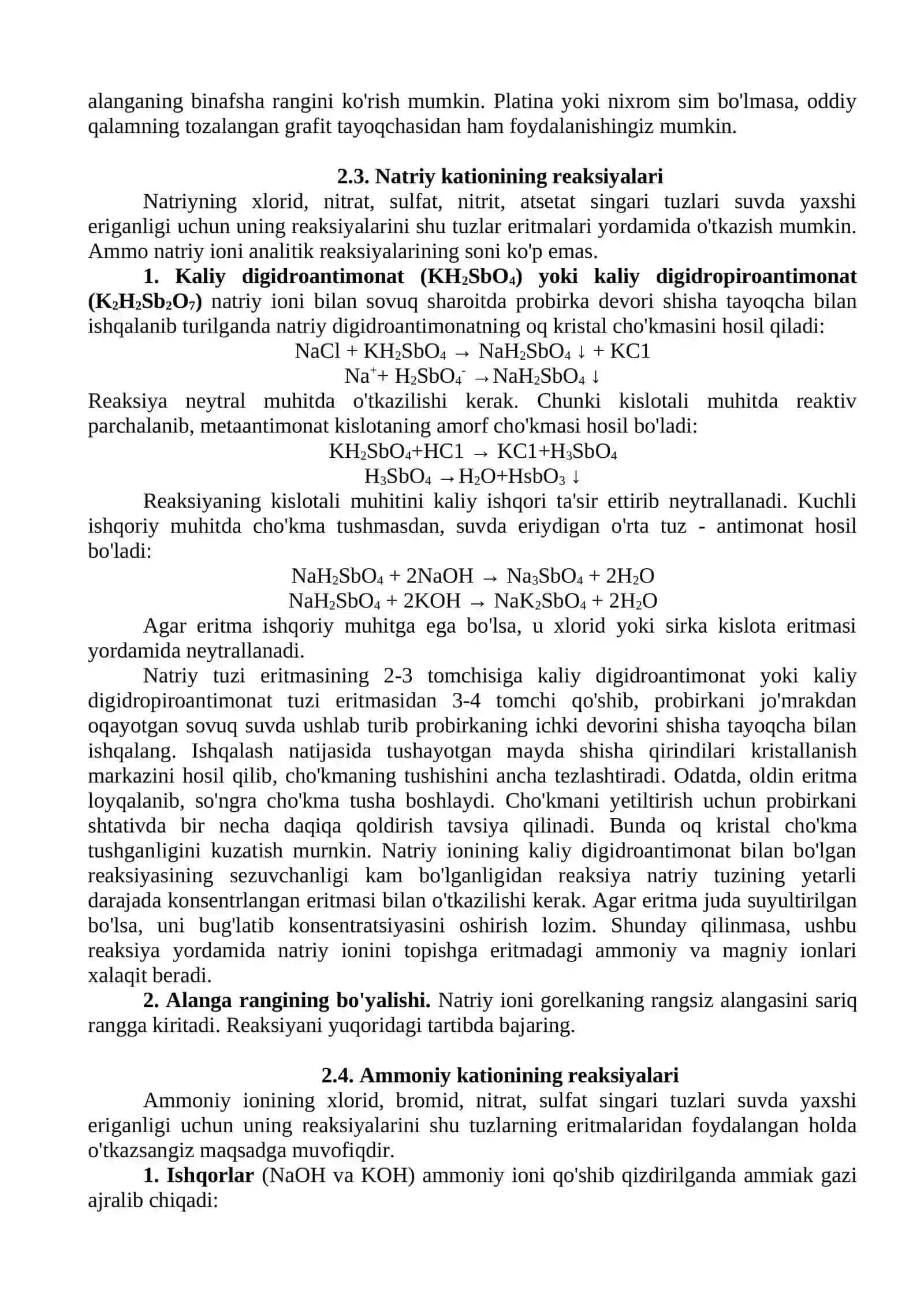 I KATIONLARI ANALITIK REAKSIYALARI 3