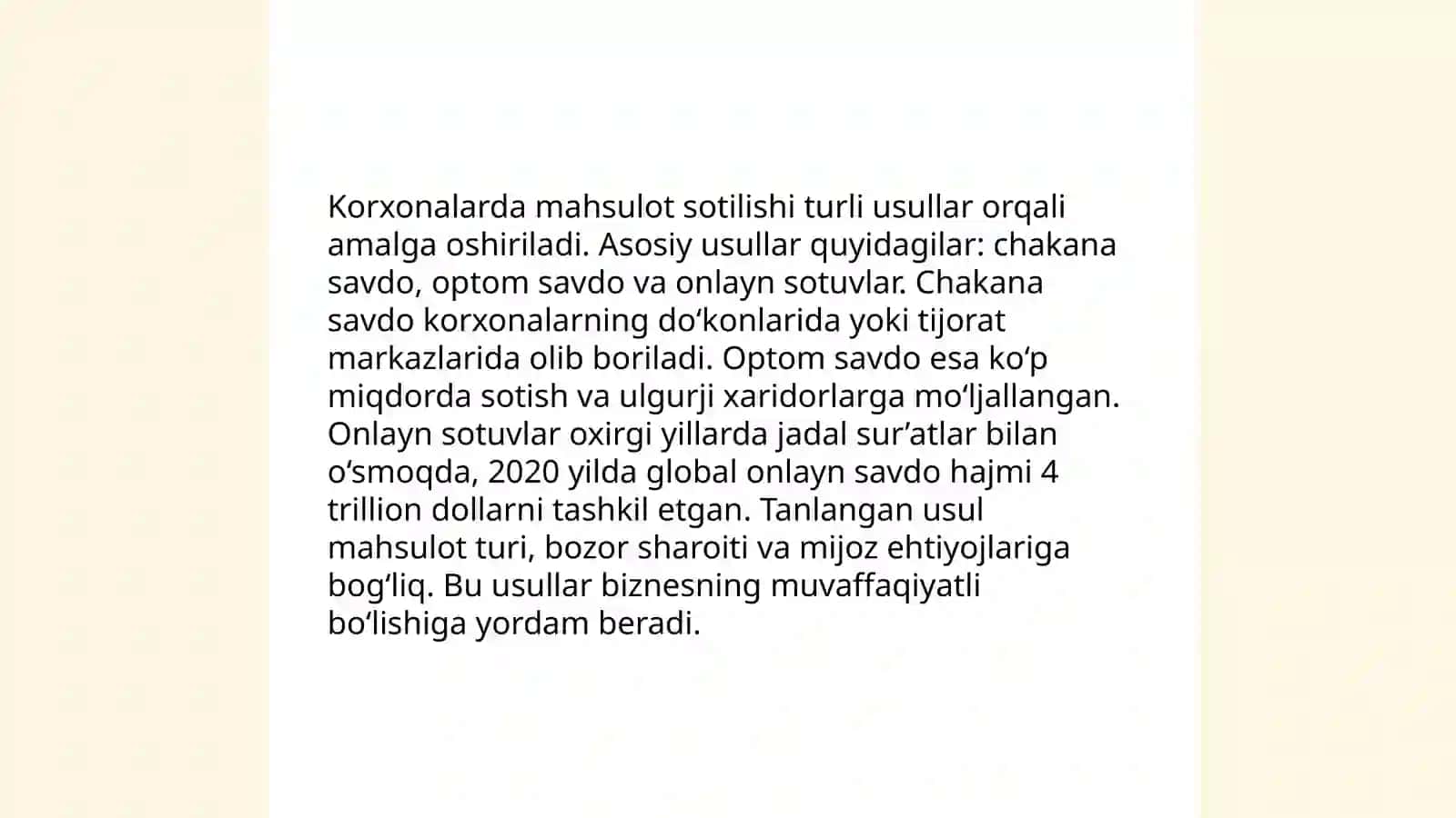 Korxonalarda mahsulot sotilishi taxlili va rejalashtirilishi 3