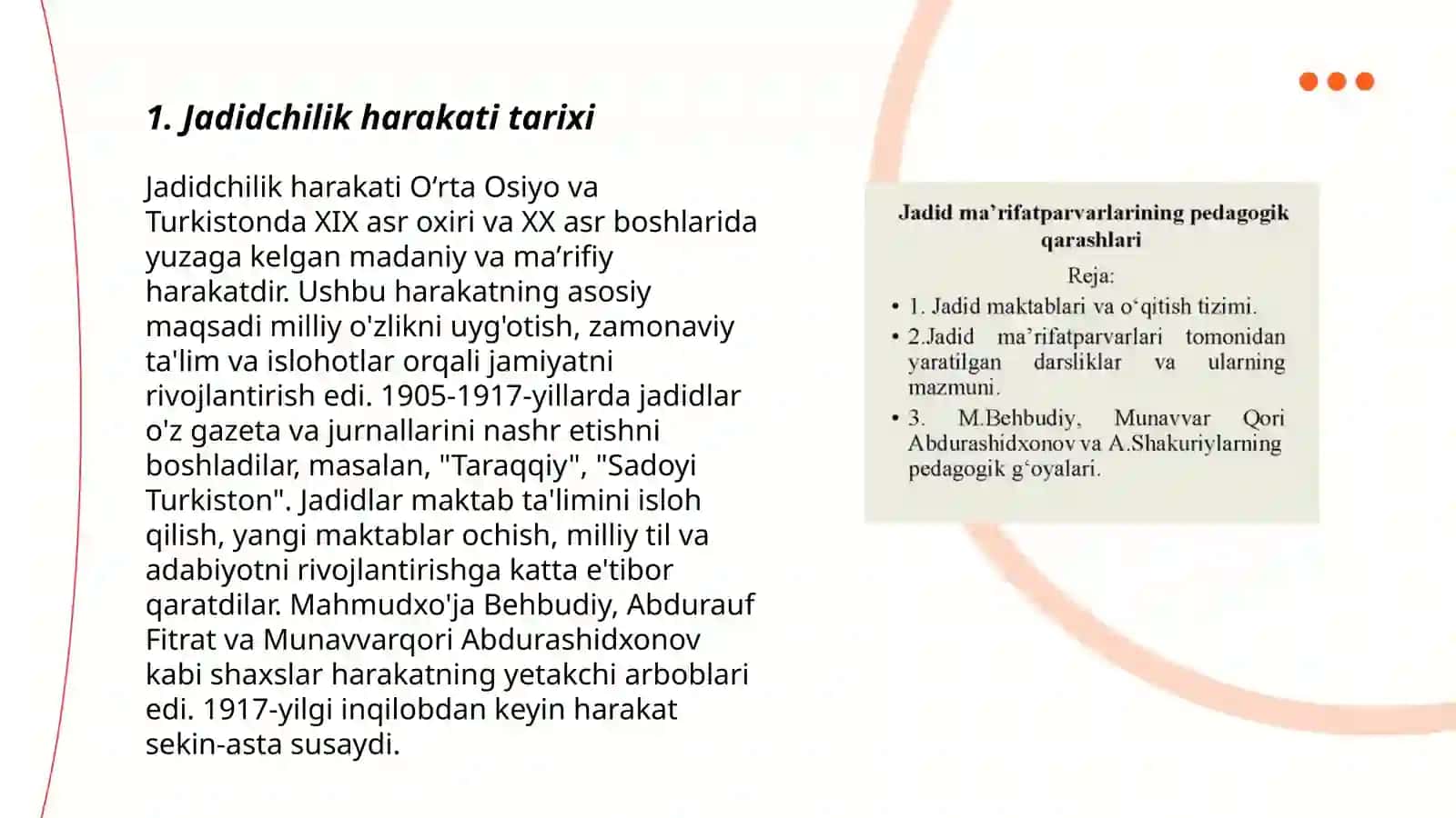 Jadid marifatparvarlarining oʼlka ijtimoiy maʼnaviy hayotida tutgan oʻrni 3