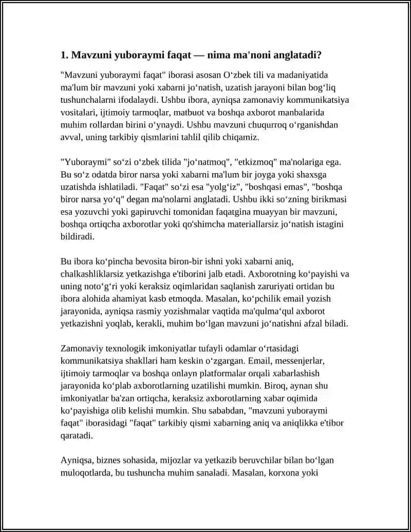 Mavzuni yuboraymi faqat 3