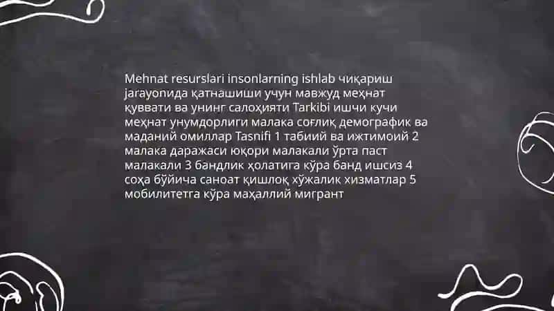 Mehnat resurslarining shakillanishi va ulardan foydalanish 3