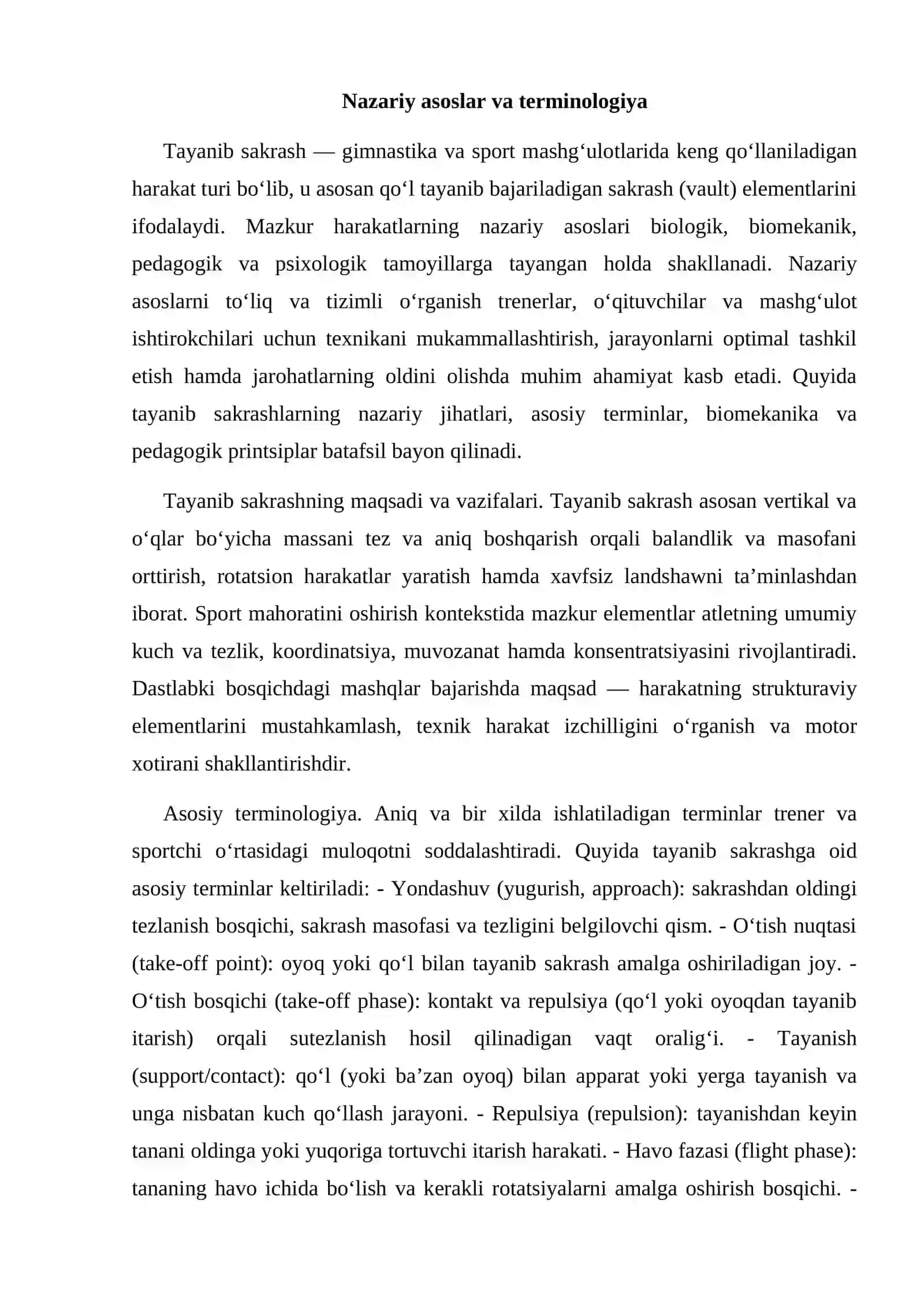Tayanib sakrash dastlabki otda mashqlar bajarishni oʻrgatish va takomillashtirish 3