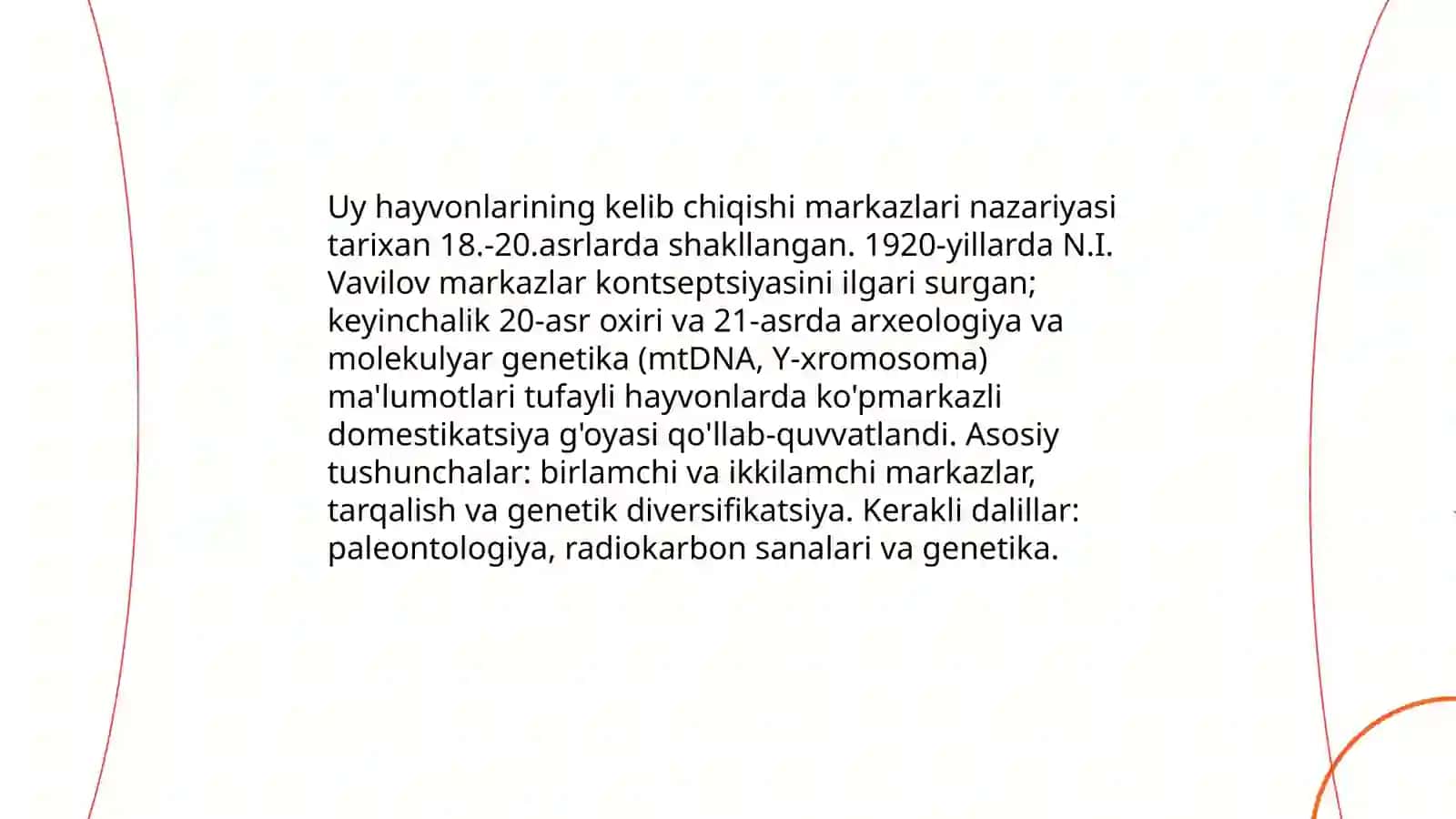 Uy hayvonlarining kelib chiqishi markazlarini o'rganish 3