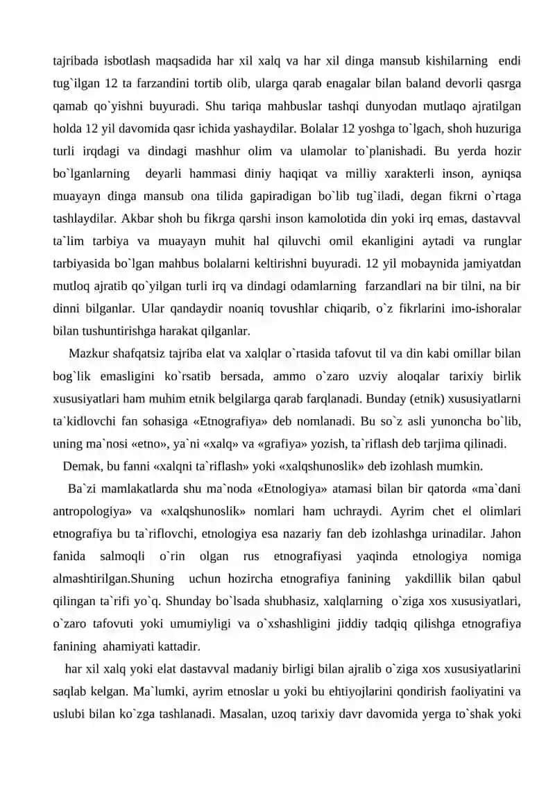 "Jahonda xalqlar va elatlarning paydo bo`lishi" 3