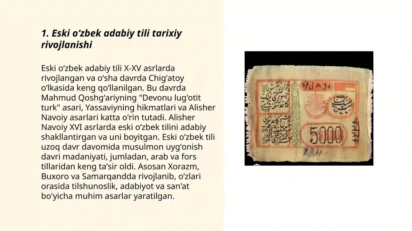 Eski oʻzbek adabiy tili va uning oʻziga xos xususiyatlari 3