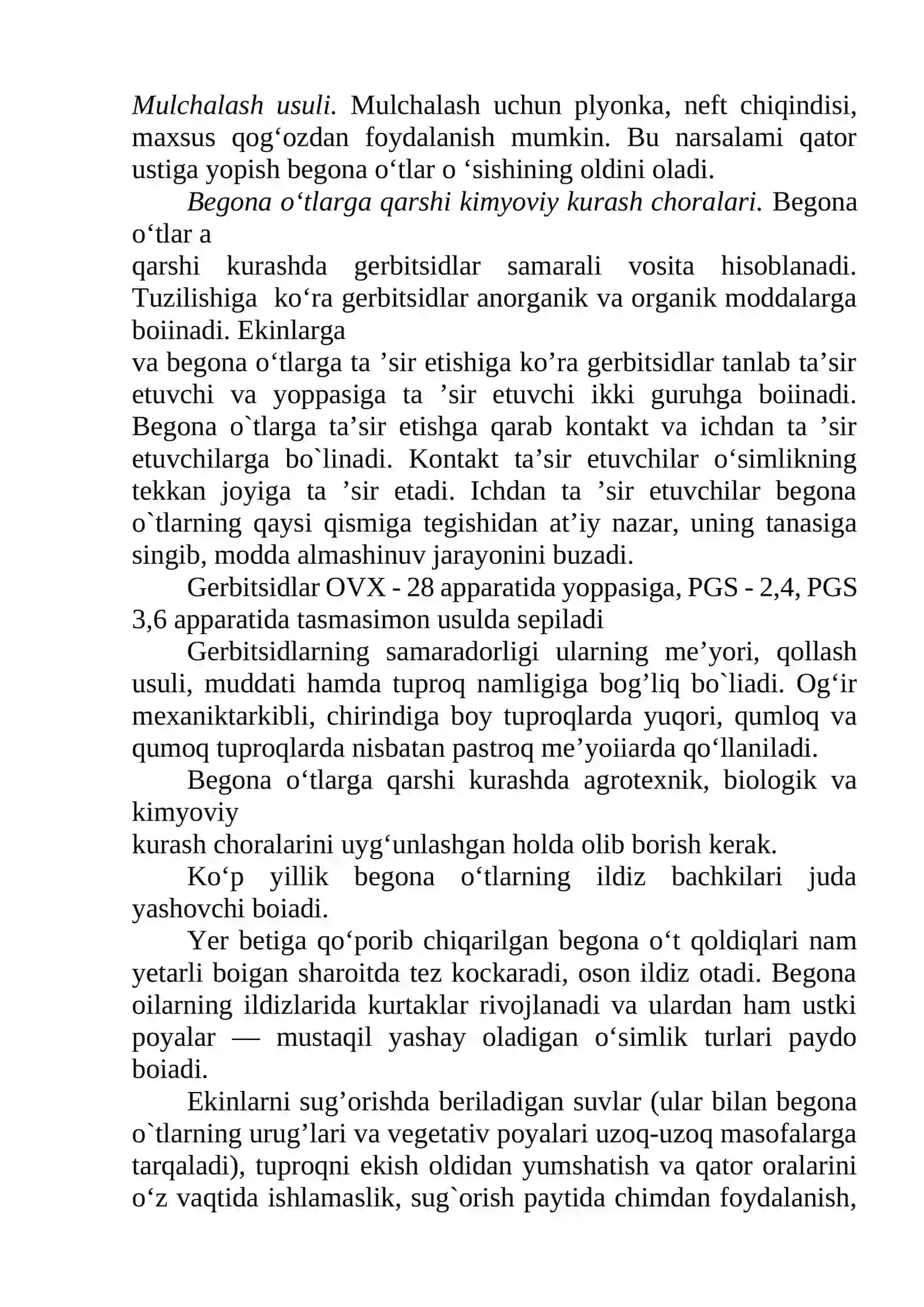 BEGONA O‘TLARGA QARSHI KURASH CHORALARI 3