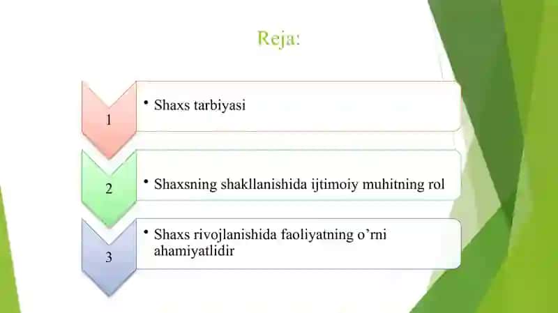 Shaxsning rivojlanishi, tarbiyasi va ijtimoiylashuvi. Yaxlit pedagogik jarayon mavzusida taqdimot 3