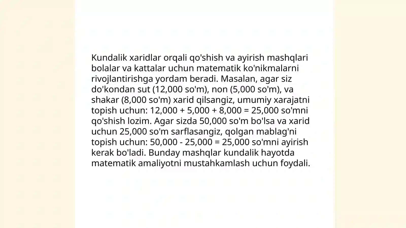 Kundalik matematika mashg’ulotlari 3