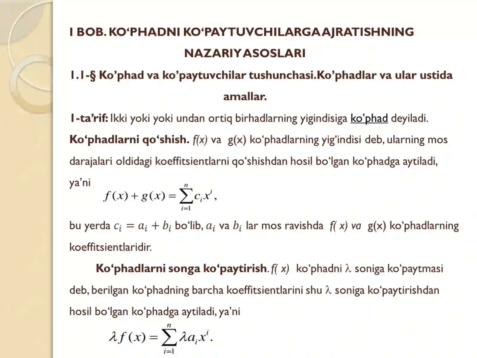 Ko’phadni ko’paytuvchilarga ajratishning turli usullari 3