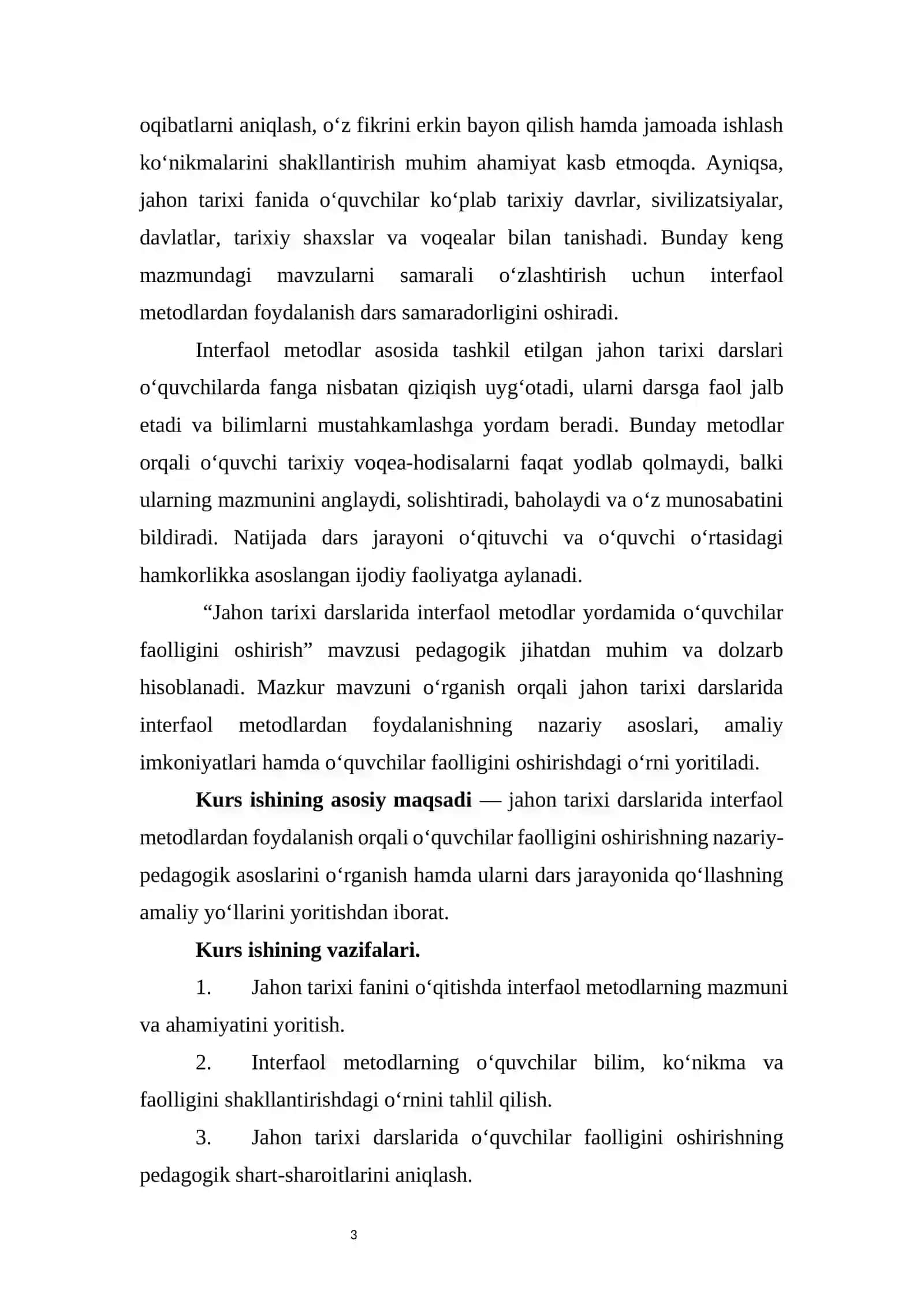 Jahon tarixi darslarida interfoal metodlar yordamida o'quvchilar foalligini oshirish 3