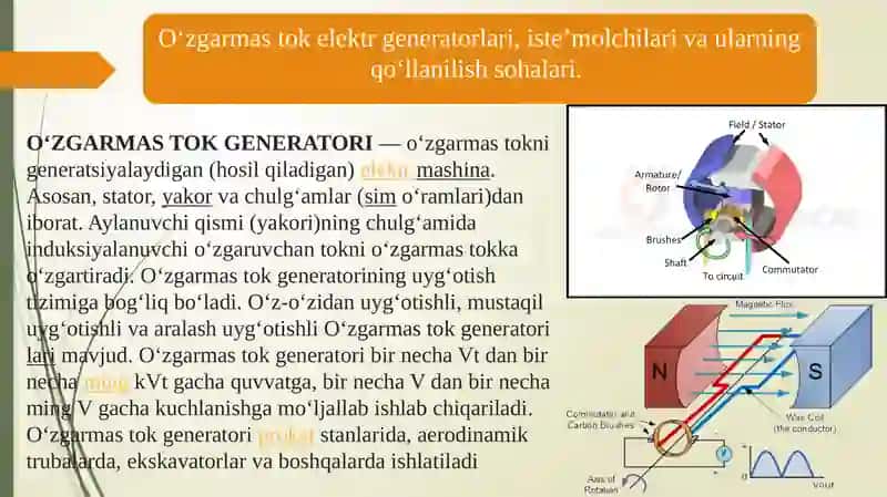 O‘ZGARMAS TOK CHIZIQLI ELEKTR ZANJIRLARIMAVZUSI 3