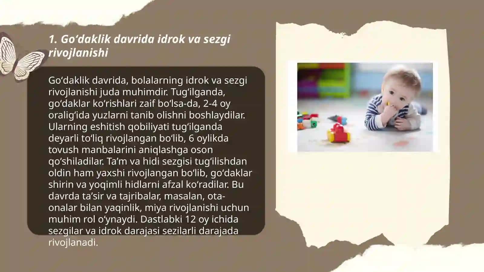 Ontogenez psixologiyasi fanidan Goʻdaklik davrida psixik taraqqiyot 3
