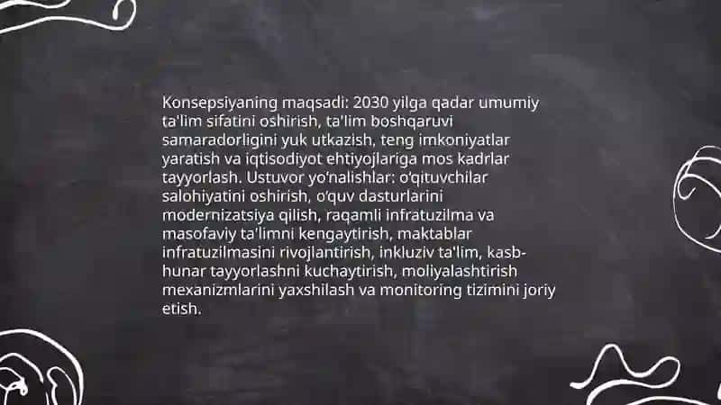 O‘zbekiston Respublikasi Xalq ta’limi tizimini 2030 yilgacha rivojlantirish Konsepsiyasi 3