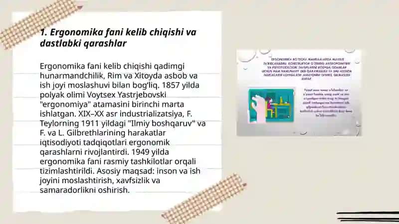 Ergonomika fani tarixi va ahamiyati 3