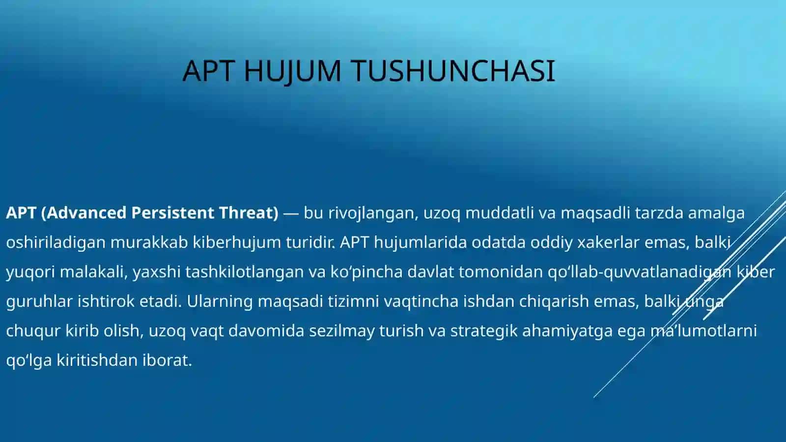 Kiberxafsizlik asoslari APT hujumlari: Tahlil va Aniqlash Metodlari 3
