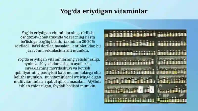 Yog‘da eriydigan vitaminlar 3