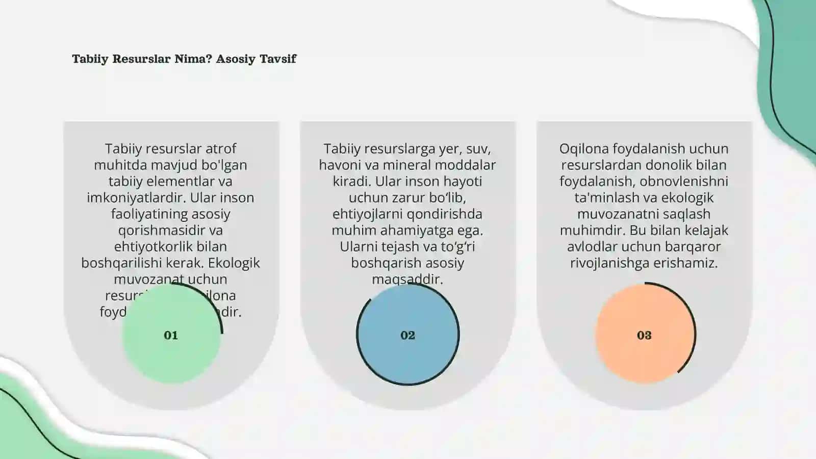 Tabiiy resurslardan oqilona foydalanish mavzusi 3