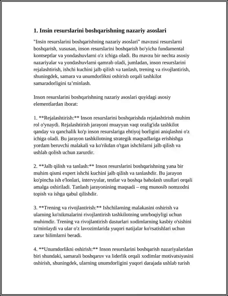 Insin resurslarini boshqarishning nazariy asoslari 3