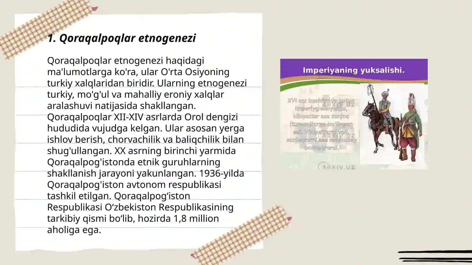 XVI-XVIII asrlarda Qoraqalpoqlar kelib chiqish tarixi 3