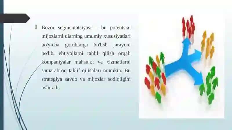 Bozor segmentatsiyasi vositasida ehtiyojlari tahlili 3