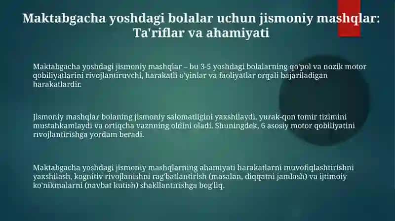 Jismoniy mashqlar bolani mustahkamlash 3