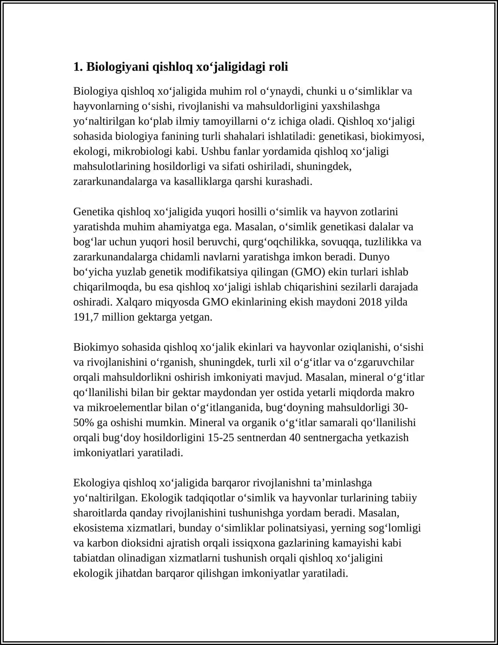 BIOLOGYANI QISHLOQ XO‘JALIGIDAGI AHAMYATINI O‘RGANISH 3