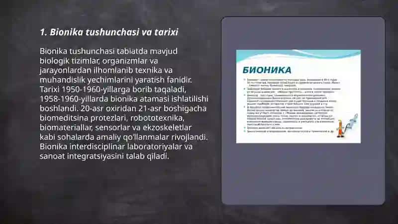 Bionika asoslari va uni inson hayotidagi oʻrni 3