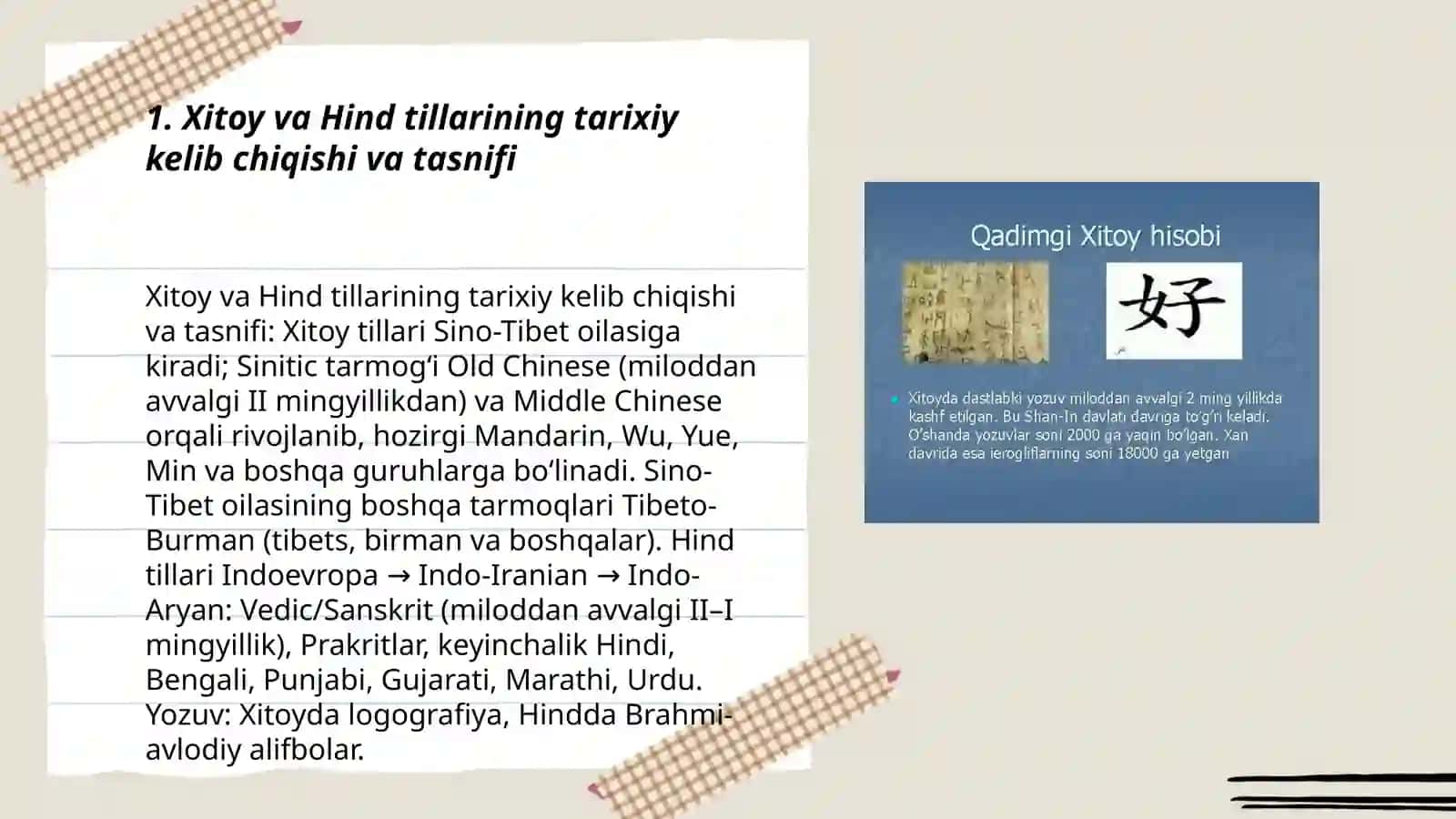 Xitoy va Hind Tillarining Tarixiy Kelib Chiqishi va Tasnifi 3